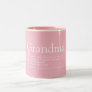 Best Ever Grandma, Grandmother Definition Pink Two-Tone Coffee Mug