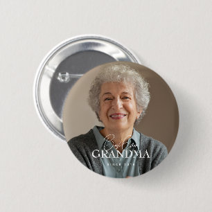 Best Ever Grandma Since 20XX Simple Elegant Photo Button