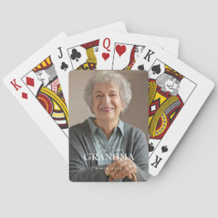 Best Ever Grandma Since 20XX Simple Elegant Photo Poker Cards