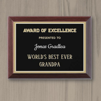 Best ever Grandpa Award Plaque