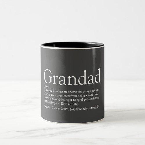 Best Ever Grandpa Grandad Papa Definition Gray Two_Tone Coffee Mug