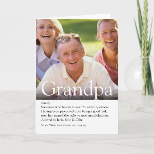 Best Ever Grandpa Grandad Papa Definition Photo Card