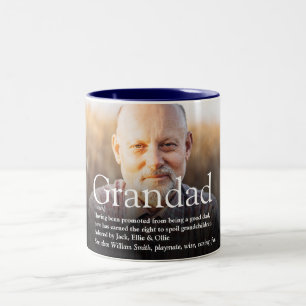 Best Ever Grandpa, Grandad, Papa Definition Photo Two-Tone Coffee Mug
