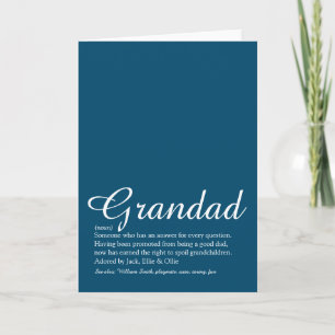 Best Ever Grandpa Grandad Papa Definition Script Card