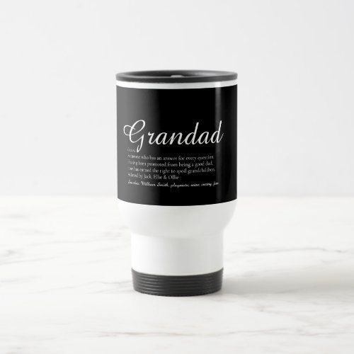 Best Ever Grandpa Grandad Papa Definition Script Travel Mug