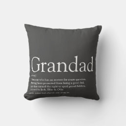 Best Ever Grandpa Grandfather Definition Gray Throw Pillow