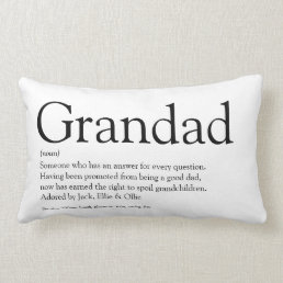 Best Ever Grandpa, Grandfather, Papa Definition Lumbar Pillow