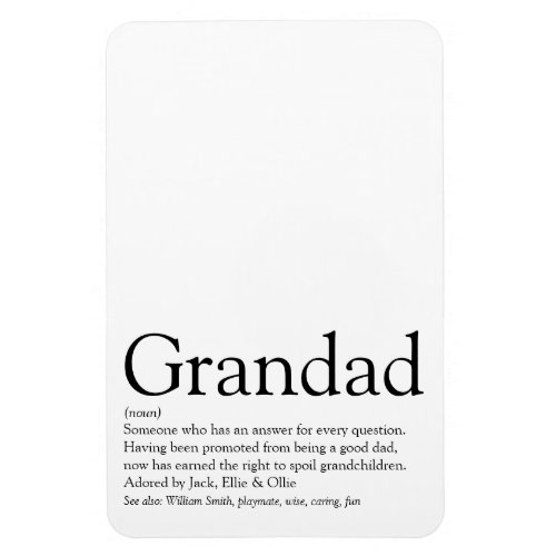 Best Ever Grandpa Grandfather Papa Definition Magnet