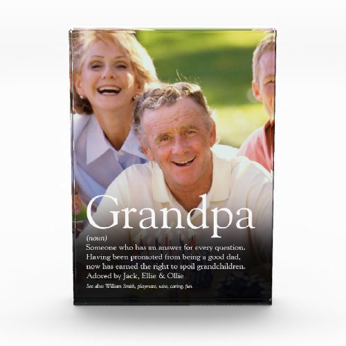 Best Ever Grandpa Grandfather Papa Definition Photo Block