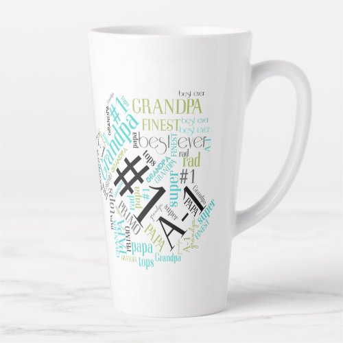 Best Ever Grandpa Word Cloud ID269 Latte Mug