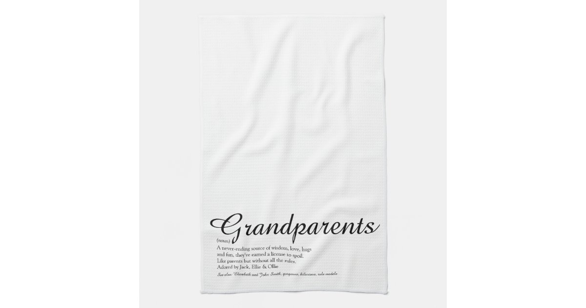 Best Ever Grandparents Definition Script Kitchen Towel Zazzle