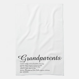 Best Ever Grandparents Definition Script Kitchen Towel
