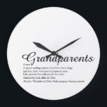 Best Ever Grandparents Definition Script Large Clock<br><div class="desc">Personalise for your special grandparents to create a unique gift. A perfect way to show them how amazing they are every day. Designed by Thisisnotme©</div>