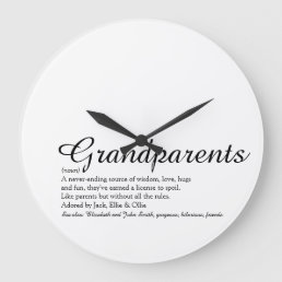 Best Ever Grandparents Definition Script Large Clock