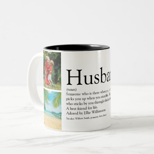 Best Ever Husband Definition 4 Photo Two_Tone Coffee Mug