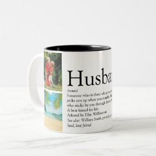 Best Ever Husband Definition 4 Photo Two-Tone Coffee Mug