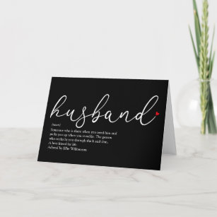 Best Ever Husband Definition Script Love Heart Card
