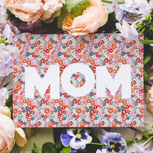 Best Ever Mom Floral Pattern Mothers Day Card