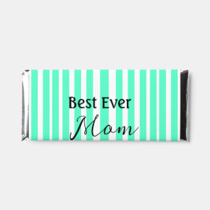 Best ever mom green stripped pattern pastel neon hershey bar favors