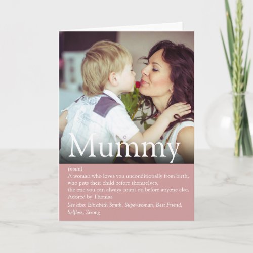 Best Ever Mom Mom Mother Definition Photo Card