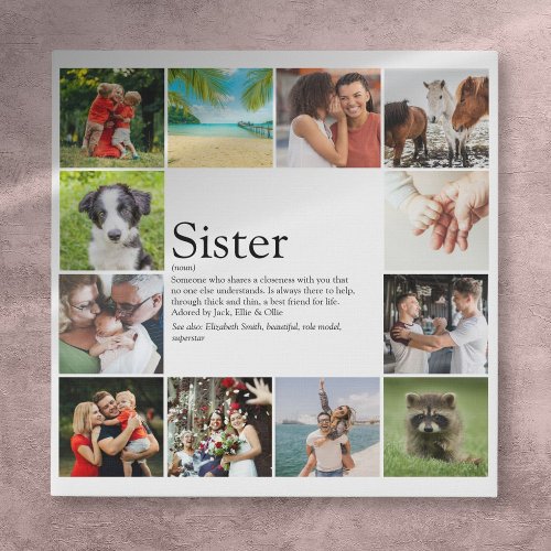 Best Ever Sister Definition 12 Photo Modern Faux Canvas Print