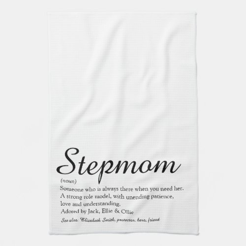 Best Ever Stepmom Stepmother Definition Script Kitchen Towel
