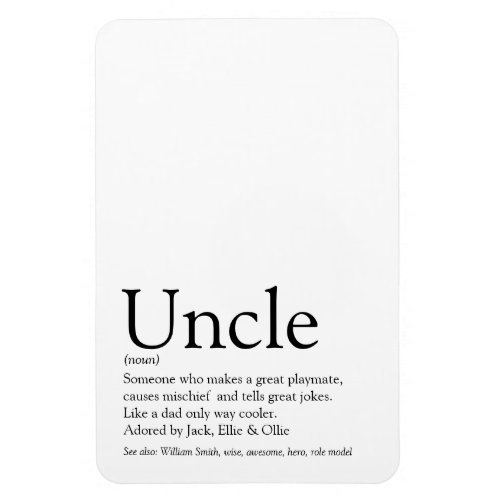 Best Ever Uncle Funcle Definition Fun Magnet