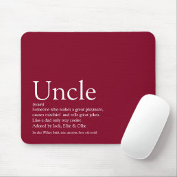 Best Ever Uncle Funcle Definition Modern Burgundy Mouse Pad