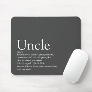 Best Ever Uncle Funcle Definition Modern Gray Mouse Pad