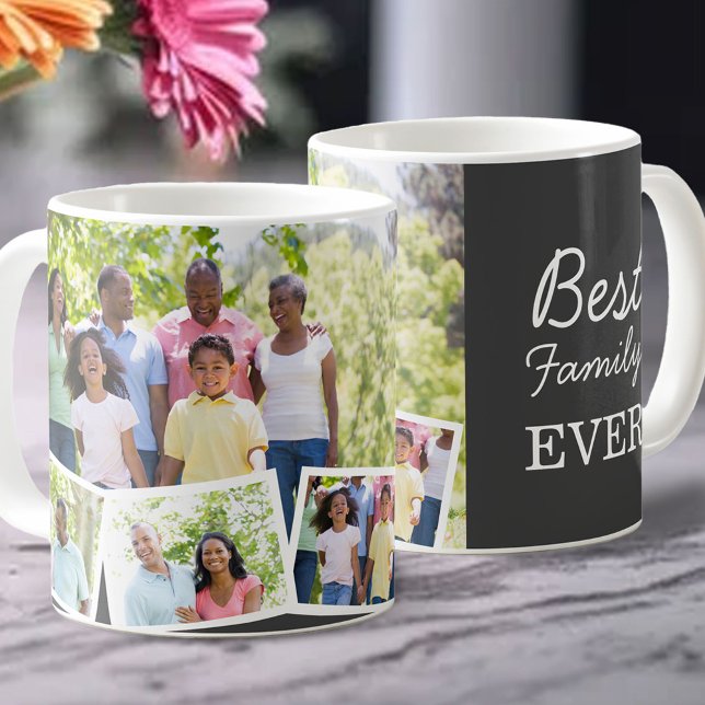 Best Family Ever 4 Photo Collage Grey Coffee Mug (Creator Uploaded)
