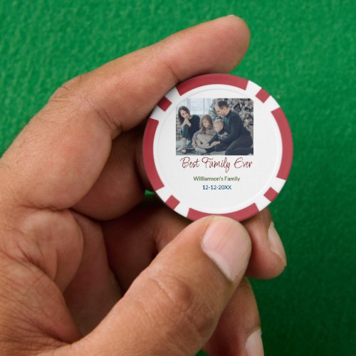Best family ever add family name picture date year poker chips