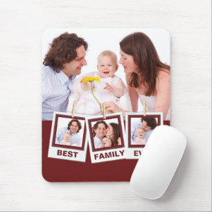 Best Family Ever Custom Instagram 4 Photo Collage Mouse Pad