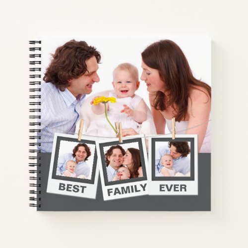 Best Family Ever Custom Instagram 4 Photo Collage Notebook