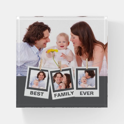Best Family Ever Custom Instagram 4 Photo Collage Paperweight