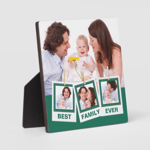 Best Family Ever Custom Instagram 4 Photo Collage Plaque