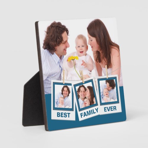 Best Family Ever Custom Instagram 4 Photo Collage Plaque