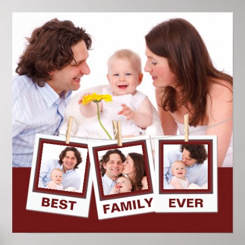 Best Family Ever Custom Instagram 4 Photo Collage Poster