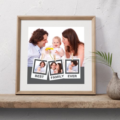 Best Family Ever Custom Instagram 4 Photo Collage Poster