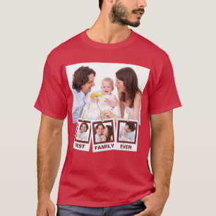 Best Family Ever Custom Instagram 4 Photo Collage T-Shirt