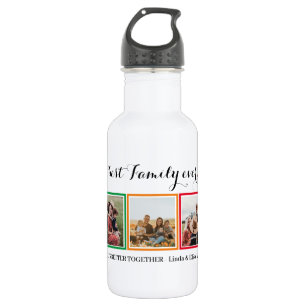 Best Family ever Photo Collage change border color Stainless Steel Water Bottle