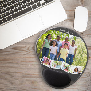 Best Family Ever - Photo Collage with Zigzag Strip Gel Mouse Pad