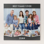 Best Family Ever ZigZag Photo Collage Jigsaw Puzzle<br><div class="desc">Create your own personalized photo puzzle for the Best Family Ever. The photo template is set up ready for you to add five photos. The main photo will be used as the background and the remaining 4 photos will be laid out in a zigzag photo strip along the bottom. You...</div>