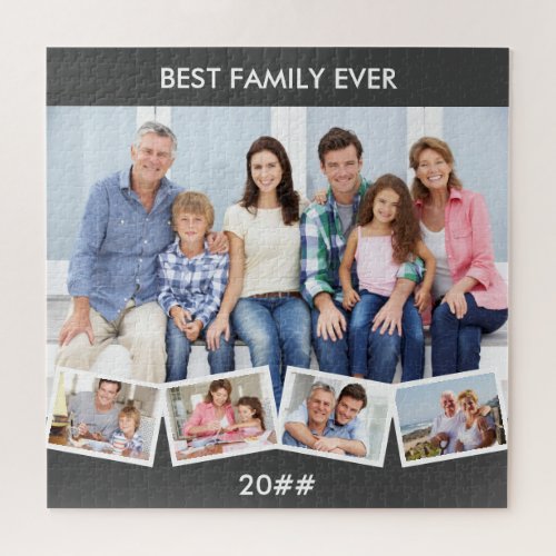 Best Family Ever ZigZag Photo Collage Jigsaw Puzzle