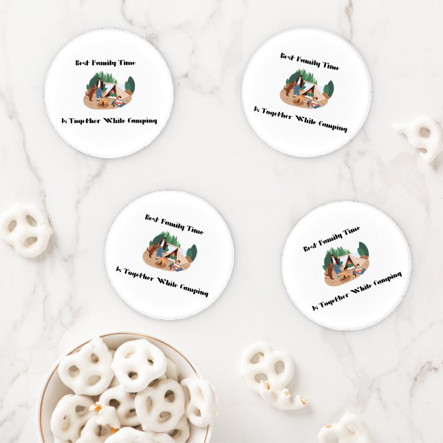 Best Family Time on a set of four  Coaster Set (In Situ)