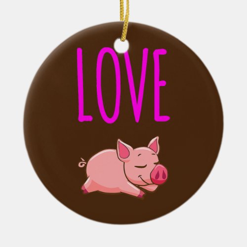 Best Farmers Organic Market Pig Lover  Ceramic Ornament