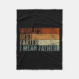 Best Farter I Mean Father Men Vintage Fathers Day  Fleece Blanket