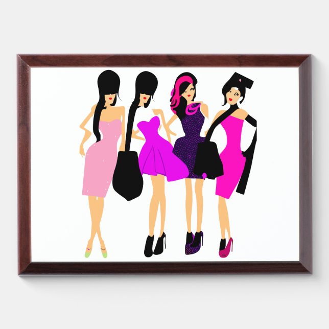 Best fashion girls wall art stylish canvas award plaque (Horizontal)