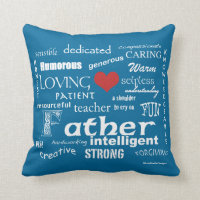 Best Father Attributes-Red Heart/Personalize Throw Pillow
