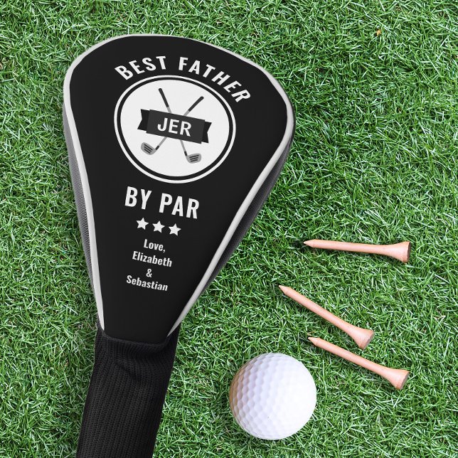 Best Father By Par Golfer Golf Lover Modern Black Head Cover (Best Father By Par Golfer Golf Lover Modern Black Golf Head Cover)