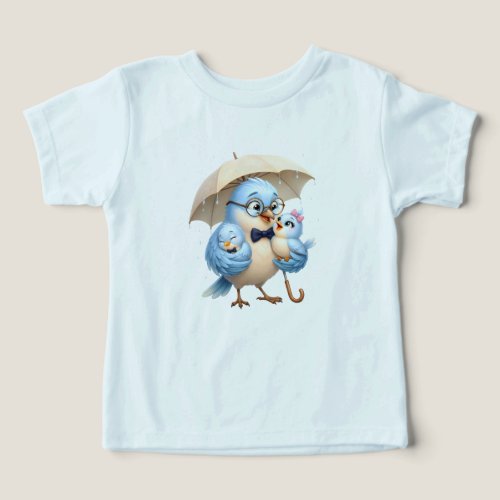 Best Father Cute Bird Light Blue Toddler T-Shirt